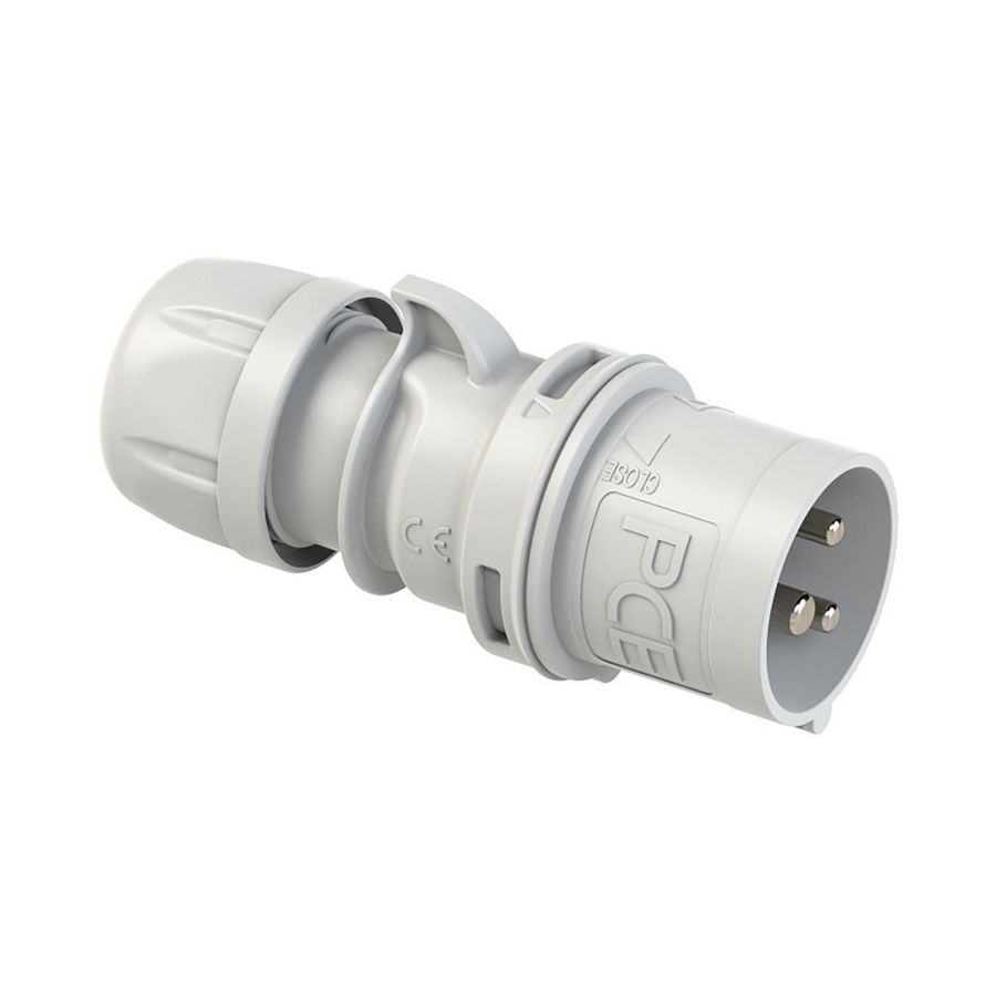 CEE-stekker / contactstop 16A 3p 50-250V DC 3h grijs IP44 Shark VVE=10