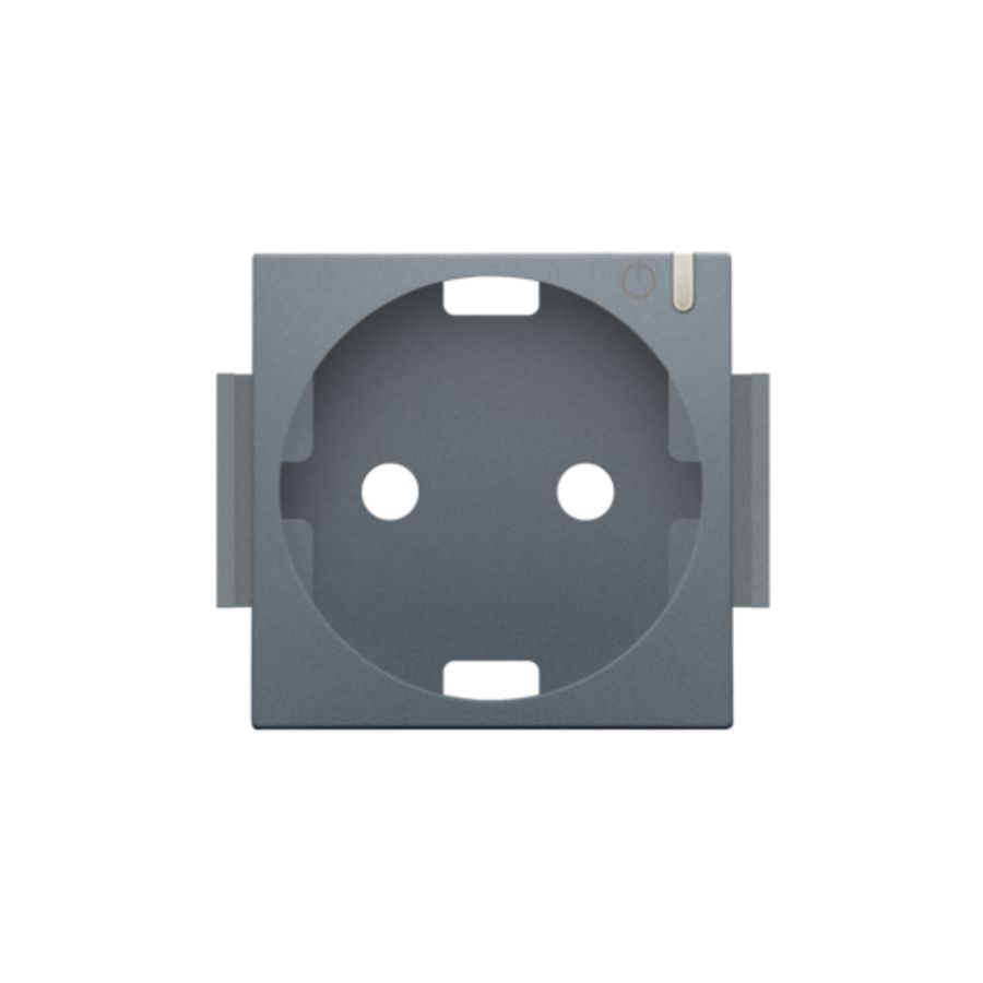 Afwerkingsset geconn. schakelbaar stopcontact+knop blue grey