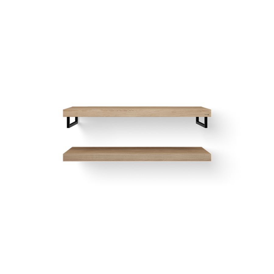 Wastafelblad-set Duo Wood eiken 120cm ophanging zwart