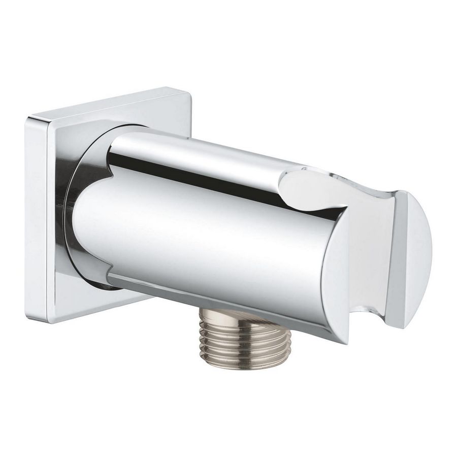 Rainshower wandaansluitbocht 1/2" met houder vierkante rozet chroom