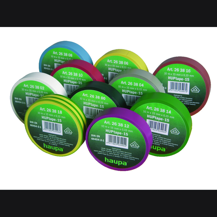 Elektro-isolatietape 15mmx10m rainbow pak 10 rol