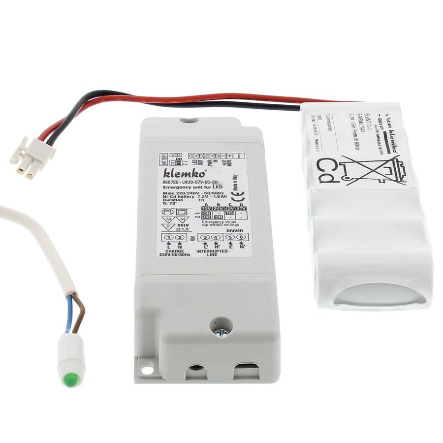 Plug & play externe nood-unit 58 Volt / 2000 Mah. 1 uur