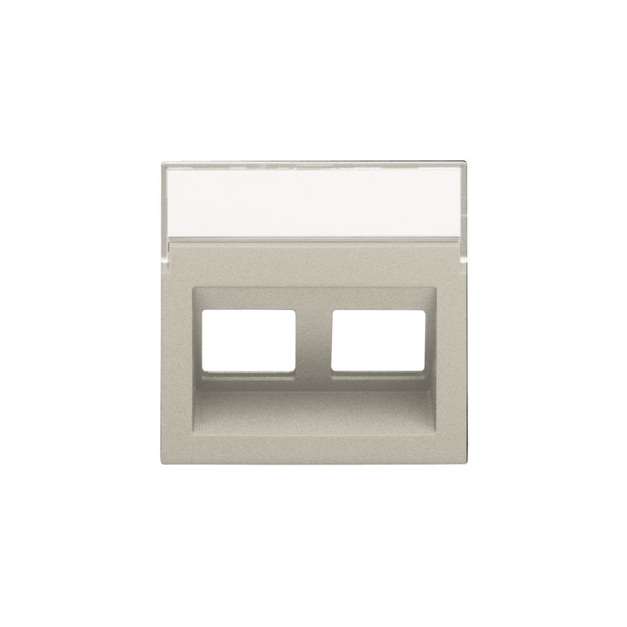 Centraalplaat data 2x RJ schuine uitgang sand textured