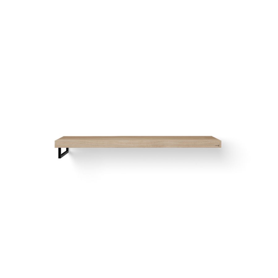 Wastafelblad Base Wood eiken 140cm zwart 1x handdoekbeugel LI.