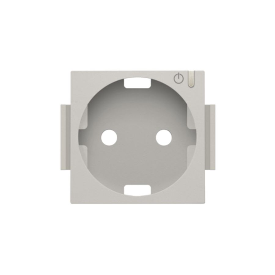 Afwerkingsset geconn. schakelbaar stopcontact+knop l.grey