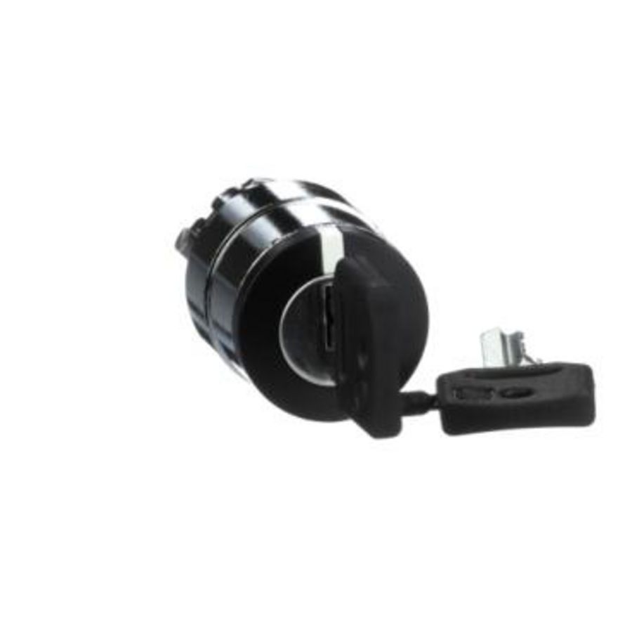 Kop voor keuzeschakelaar met slot 2 standen Ø22mm Zwart