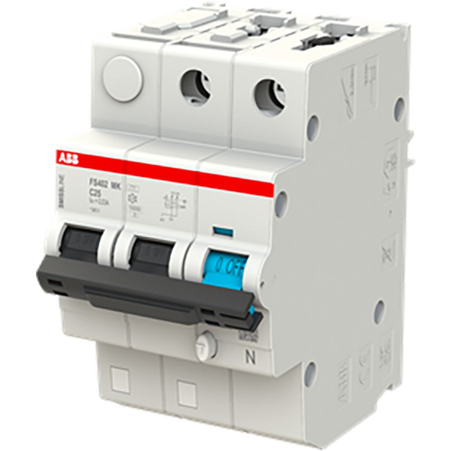 Aardlekbev. met overstroombeveiliging C Kar, 25A, 30mA, 6kA