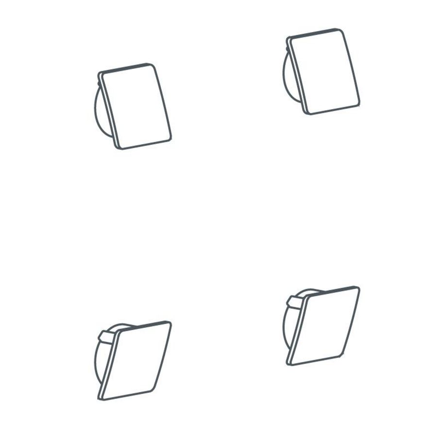 Schroefkapset wit v. closetbeugel opklapbaar set a 4 st.