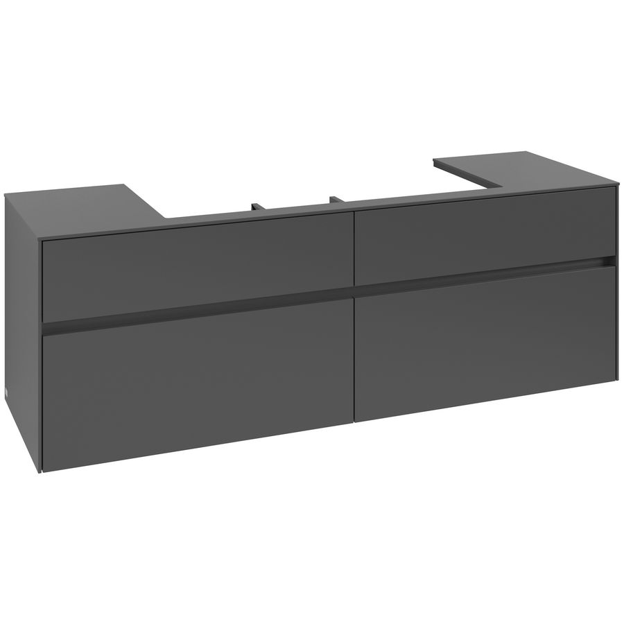 Wastafelonderkast Collaro 1600x548x500mm Graphite C03100VR