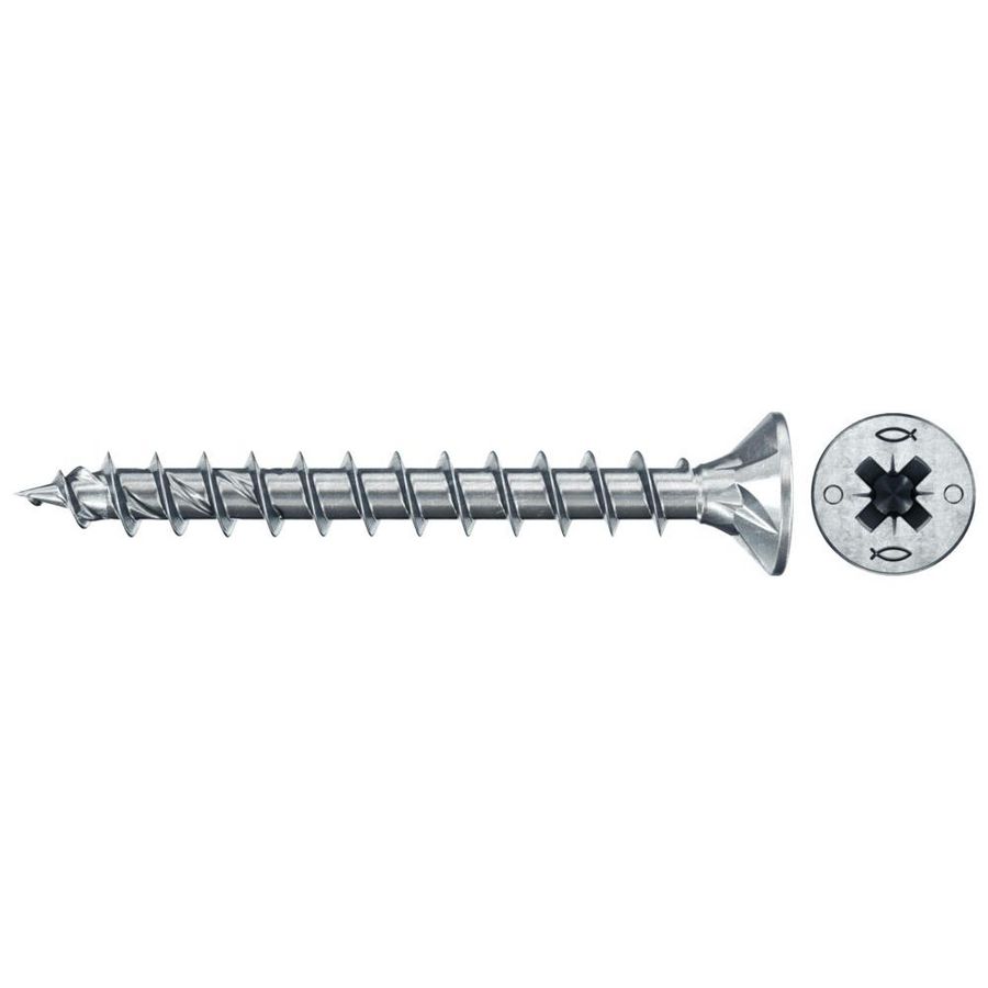 Spaanplaatschroef PowerFast 4,5x30mm PZ verzonken kop VD verzinkt VVE=200
