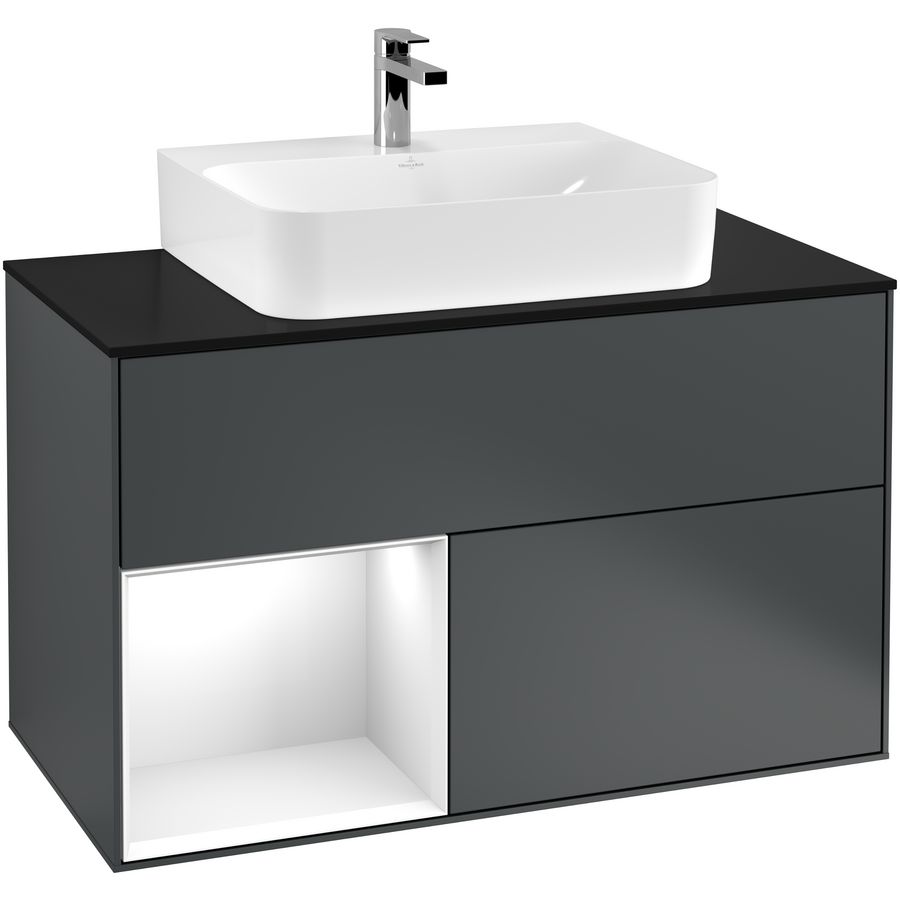 Wastafelonderkast Finion 1000x603x501mm Mid.Blue Matt Lacquer F112GFHG
