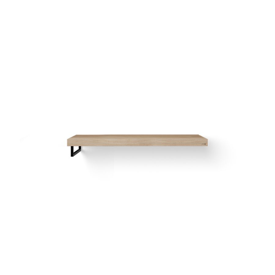 Wastafelblad Base Wood eiken 120cm zwart 1x handdoekbeugel LI.