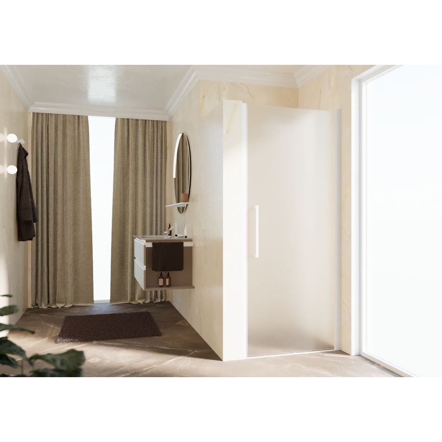 Douchedeur Young 1B 57 Ver.57-61Cm Satin Glas Wit Mat