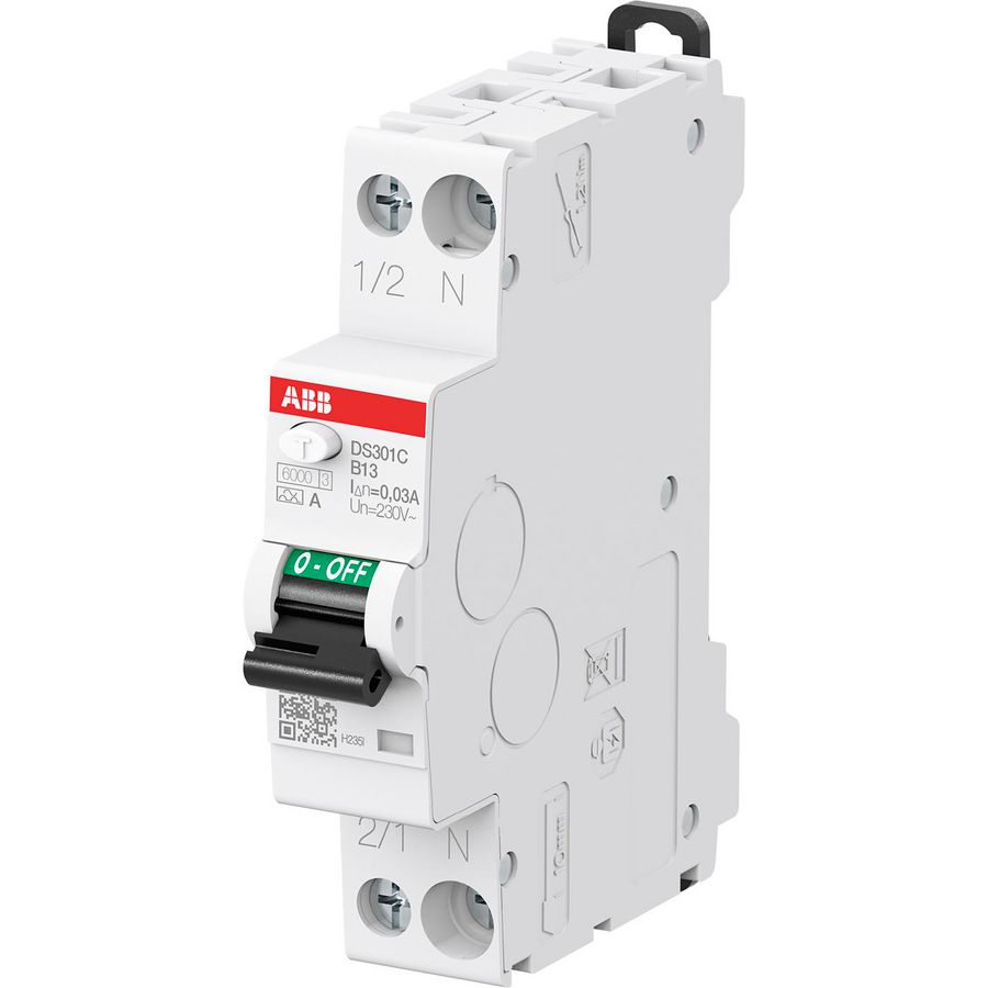 Aardlekautomaat 1P+N C kar 16A 30mA 6kA