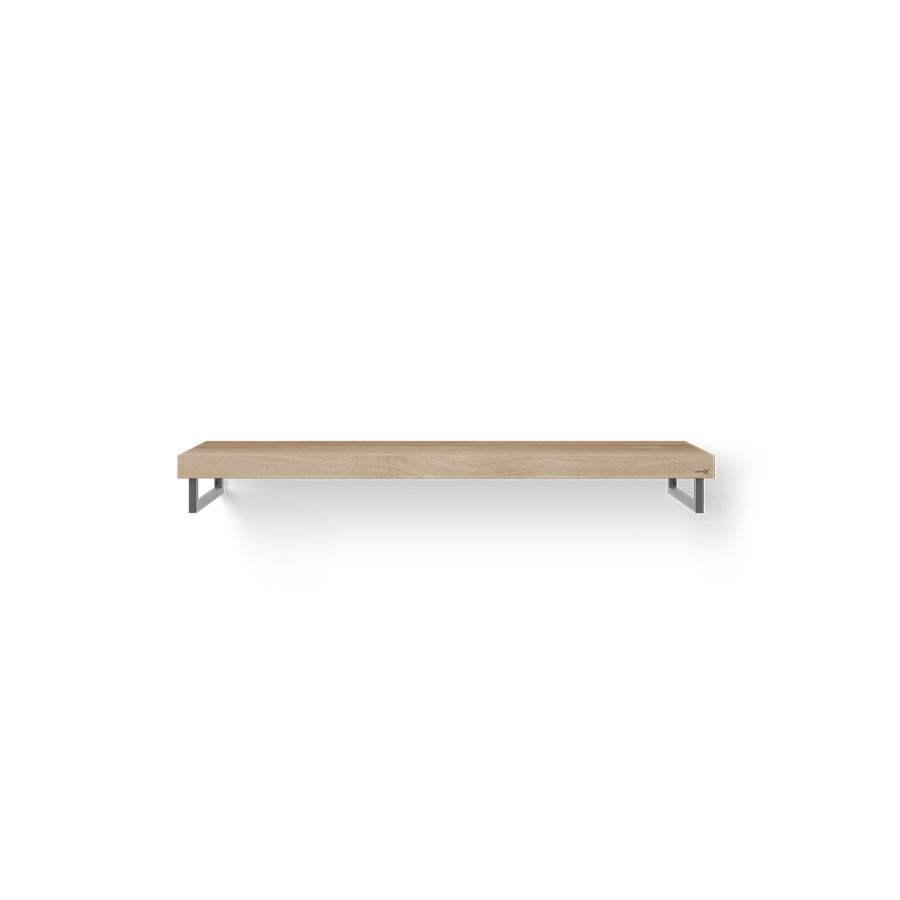 Wastafelblad Solo Wood eiken 140cm RVS 2x handdoekhouder