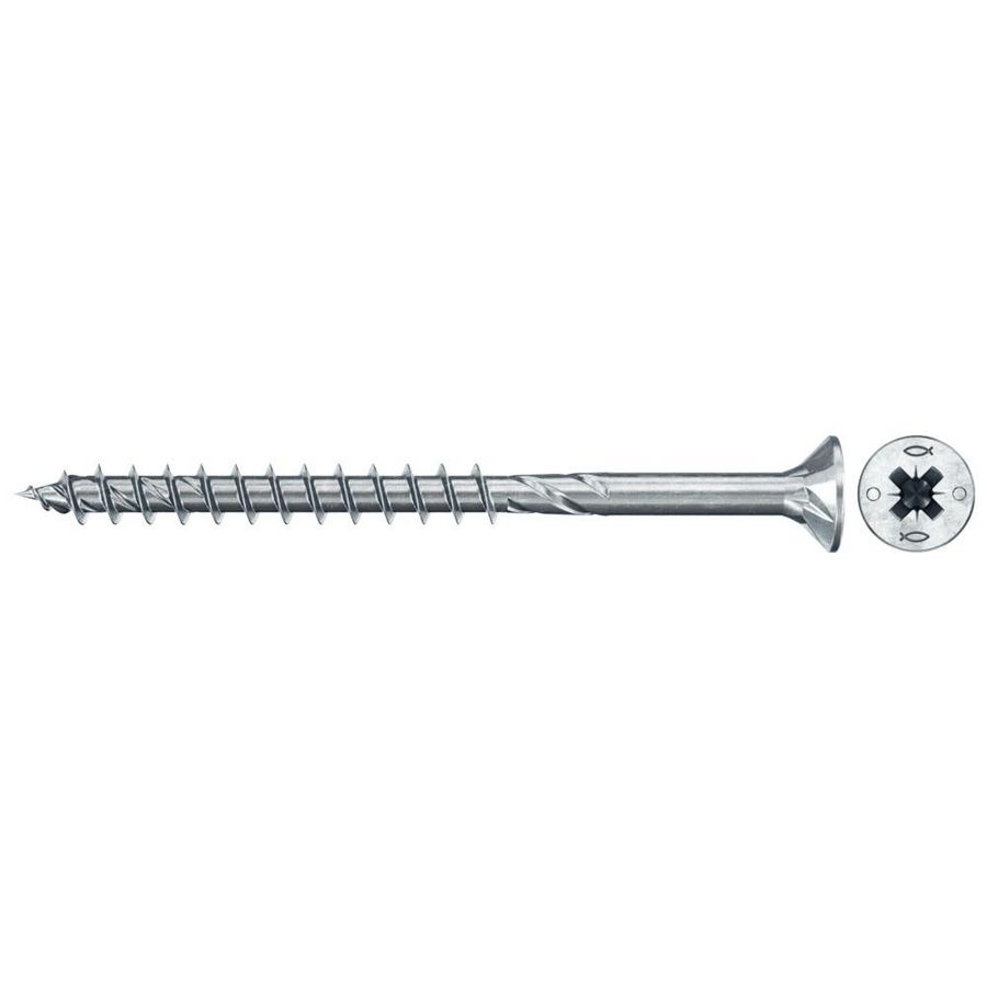 Spaanplaatschroef PowerFast 4,5x60mm PZ verzonken kop verzinkt VVE=100
