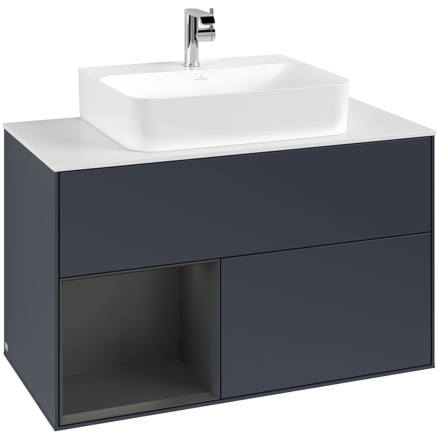 Wastafelonderkast Finion 1000x603x501mm Mid.Blue Matt Lacquer F111HJHG