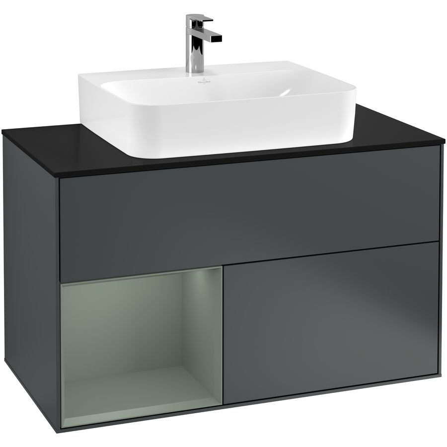 Wastafelonderkast Finion 1000x603x501mm Mid.Blue Matt Lacquer F112GMHG