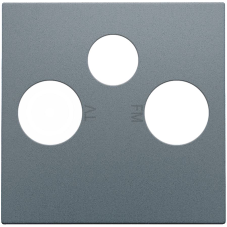 Afwerkingsset 2 enkelvoudige coaxaans. TV/FM/Satt. blue grey