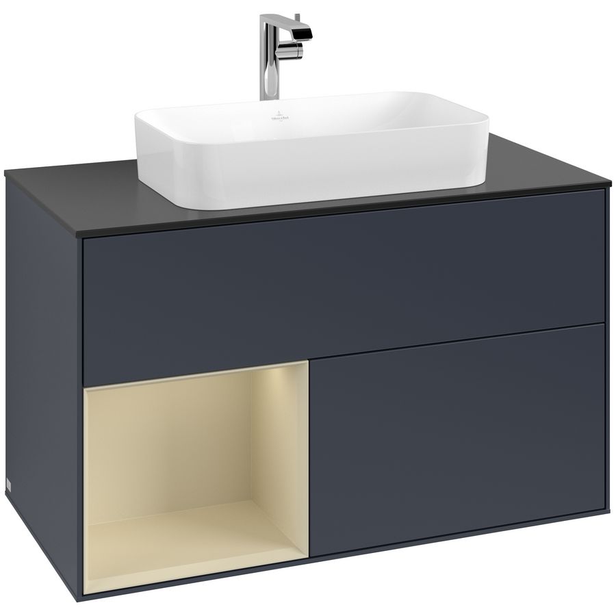 Wastafelonderkast Finion 1000x603x501mm Mid.Blue Matt Lacquer F242HJHG