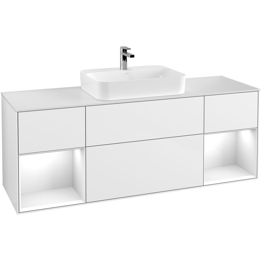 Wastafelonderkast Finion 1600x603x501mm G.White.L F451GFGF