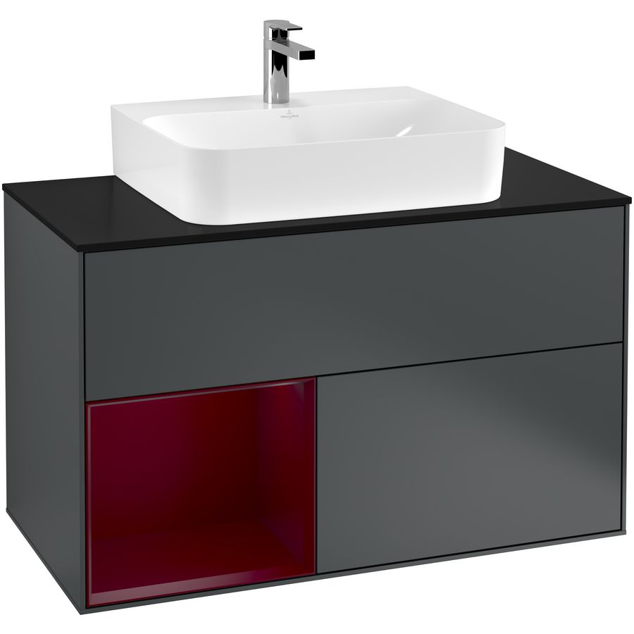Wastafelonderkast Finion 1000x603x501mm Mid.Blue Matt Lacquer F112HBHG