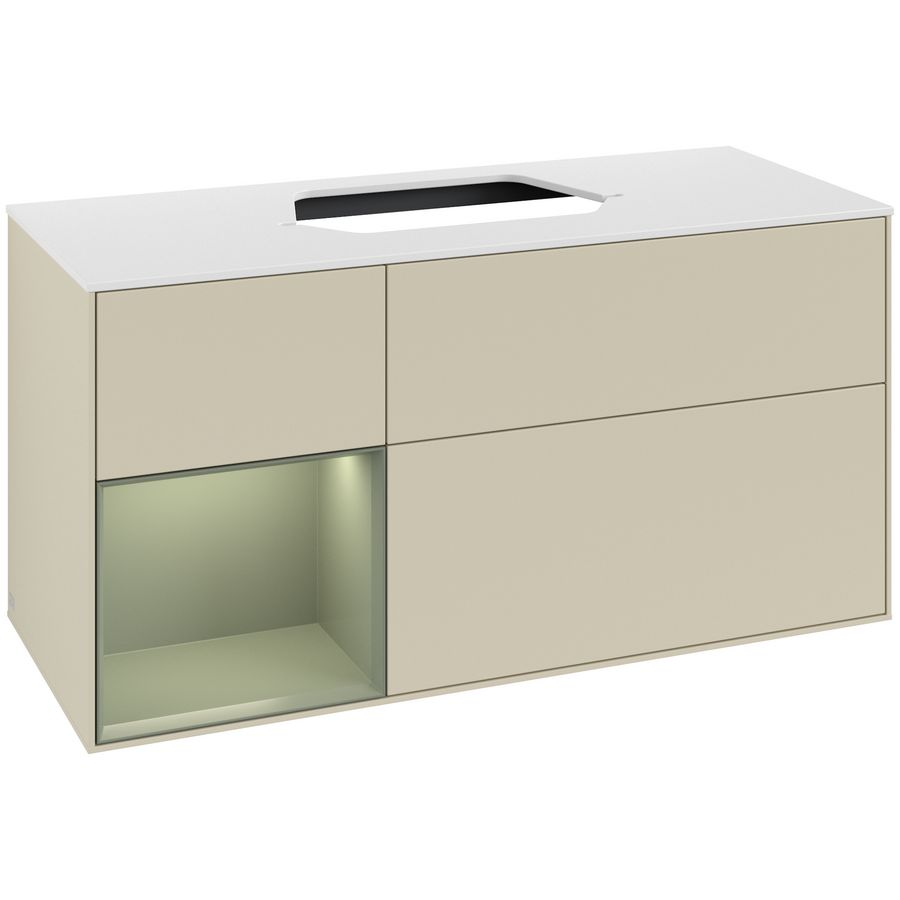 Wastafelonderkast Finion 1200x603x501mm S.Grey Matt Lacquer F411GMHJ