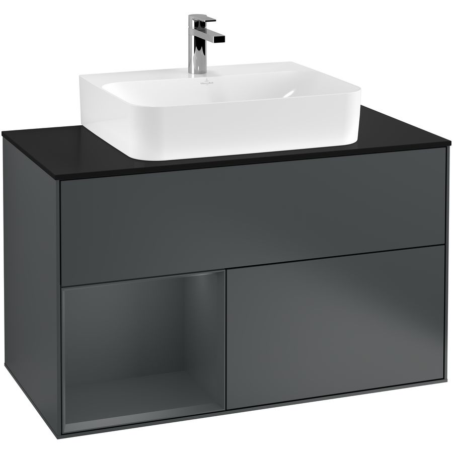 Wastafelonderkast Finion 1000x603x501mm Mid.Blue Matt Lacquer F112HGHG