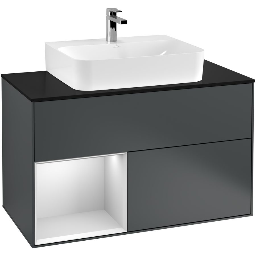 Wastafelonderkast Finion 1000x603x501mm Mid.Blue Matt Lacquer F112MTHG
