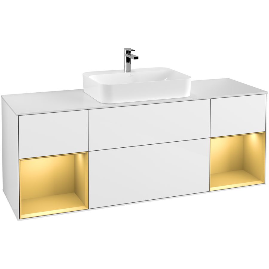 Wastafelonderkast Finion 1600x603x501mm G.White.L F451HFGF