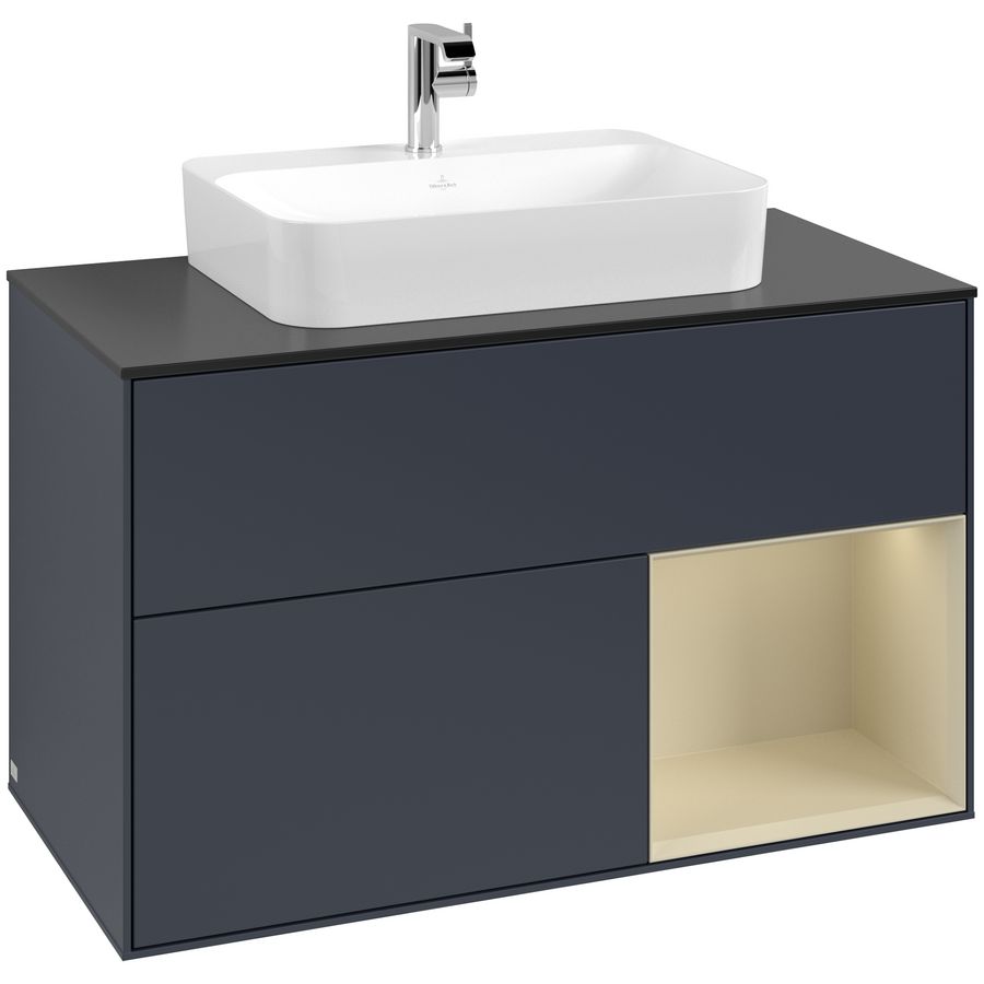 Wastafelonderkast Finion 1000x603x501mm Mid.Blue Matt Lacquer F372HJHG