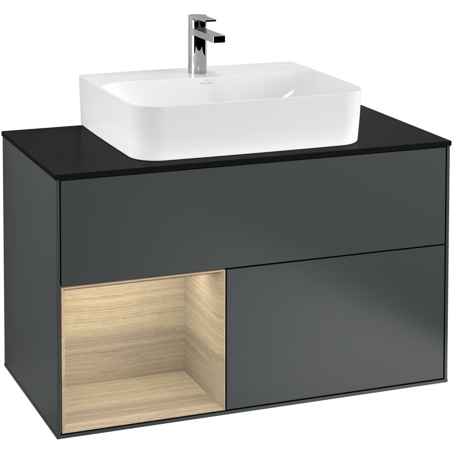 Wastafelonderkast Finion 1000x603x501mm Mid.Blue Matt Lacquer F112PCHG