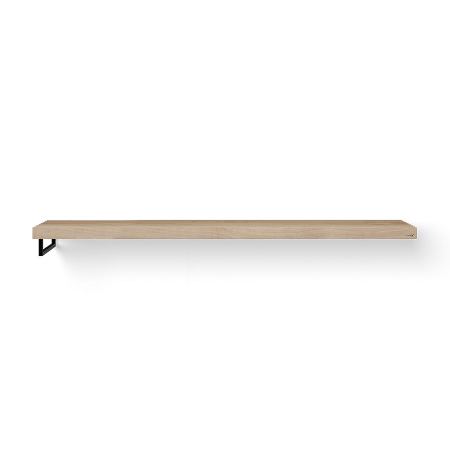 Wastafelblad Base Wood eiken 200cm zwart 1x handdoekbeugel LI.