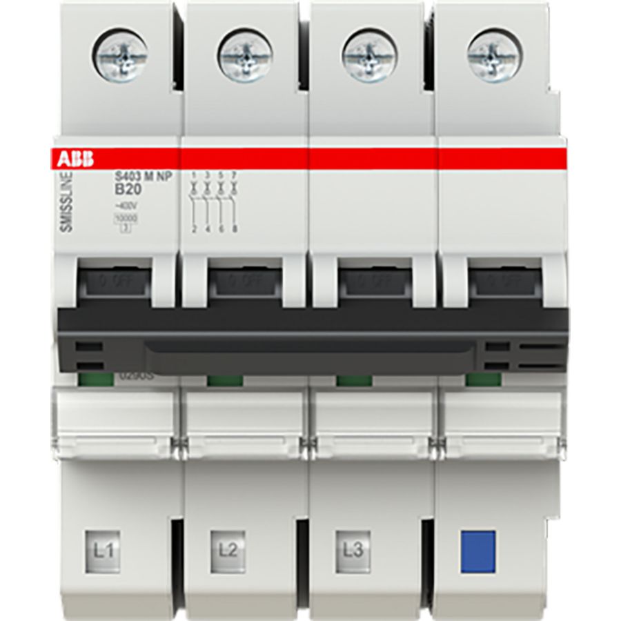 Installatieautomaat 3-polig + NP B-karakteristiek 20A 10kA