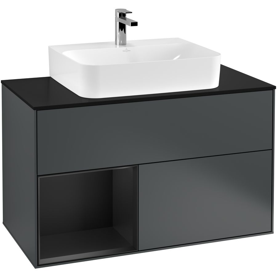 Wastafelonderkast Finion 1000x603x501mm Mid.Blue Matt Lacquer F112PDHG