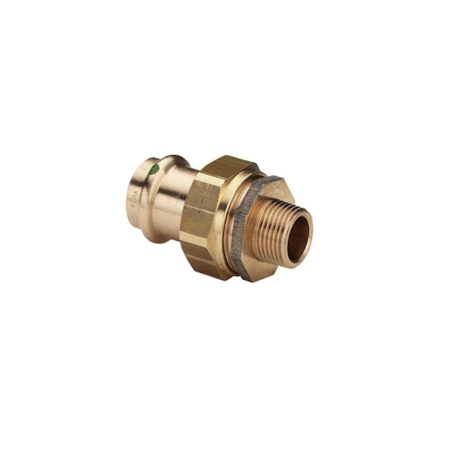 3-del. koppeling vlakd. Sanpress brons 15x1/2" bt.
