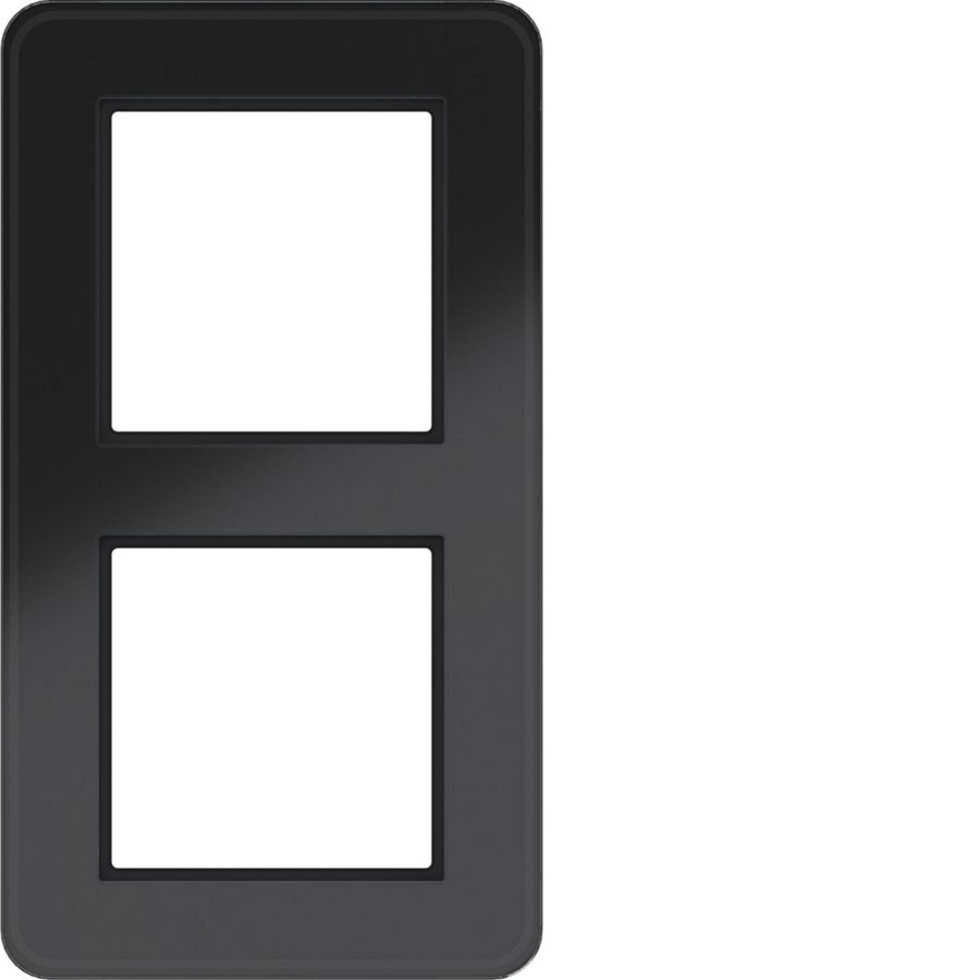 Afdekraam 2-voudig C.8 glas zwart glanzend