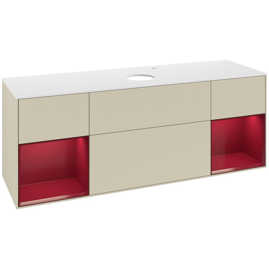 Wastafelonderkast Finion 1600x603x501mm S.Grey Matt Lacquer G981HBHJ