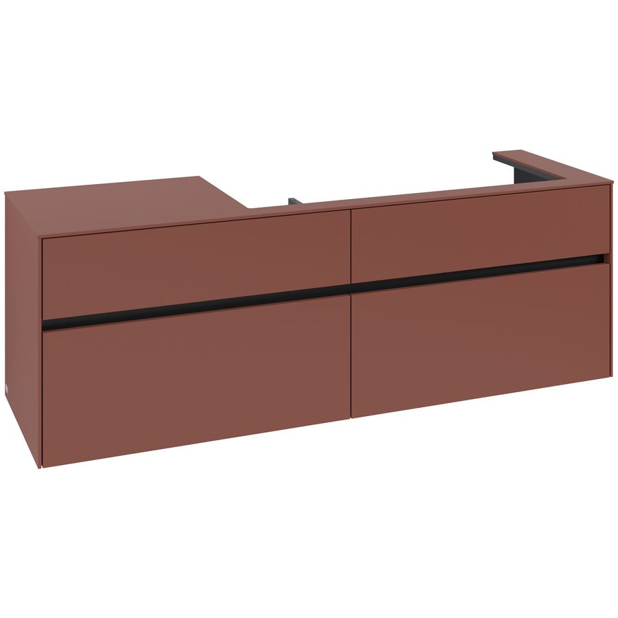 Wastafelonderkast Collaro 1600x548x500mm Wine Red C030B0AH