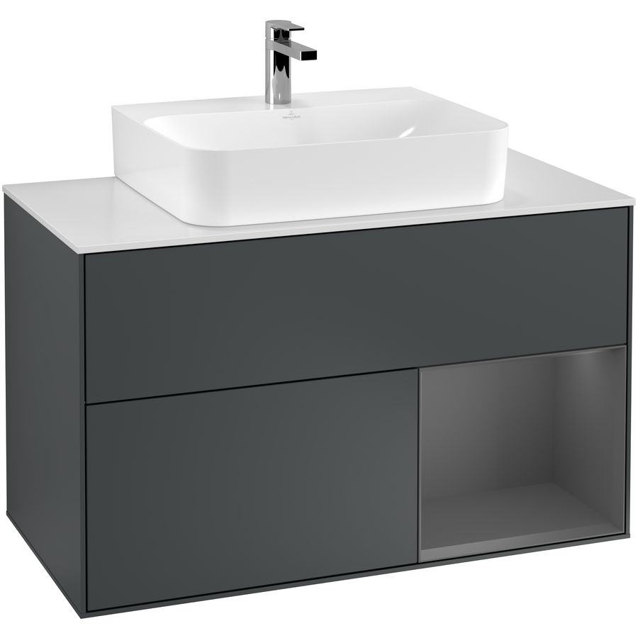 Wastafelonderkast Finion 1000x603x501mm Mid.Blue Matt Lacquer F121GKHG