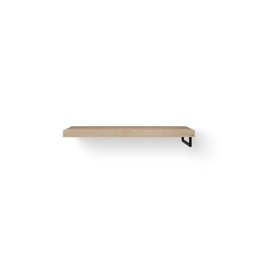 Wastafelblad Base Wood eiken 120cm zwart 1x handdoekbeugel RE.