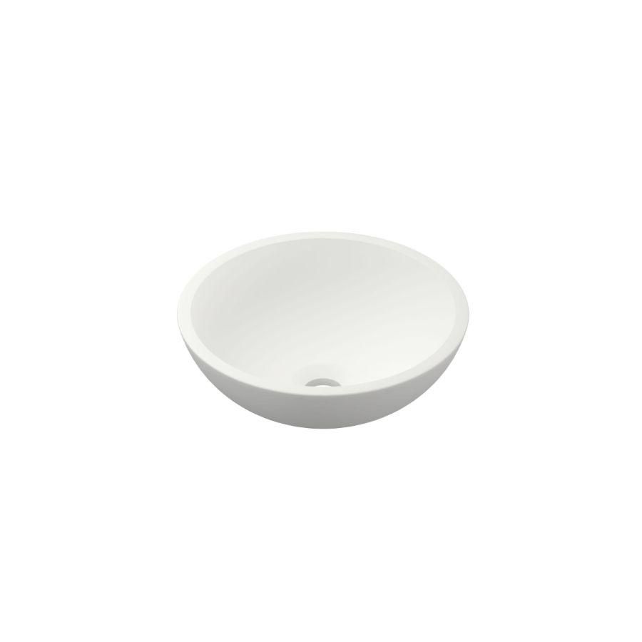 INK Jazz small Opbouw waskom Polystone zonder kraangat Mat wit 33x0