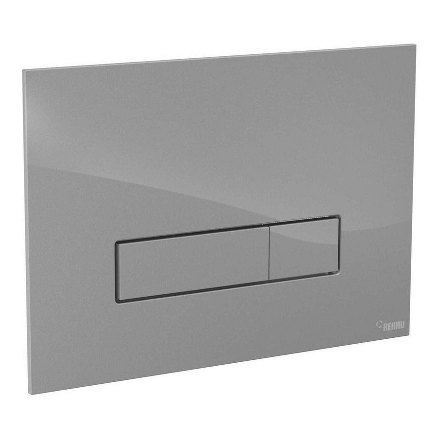 WC-Bedieningsplaat Orbit 2-toets glas zilver verzonken