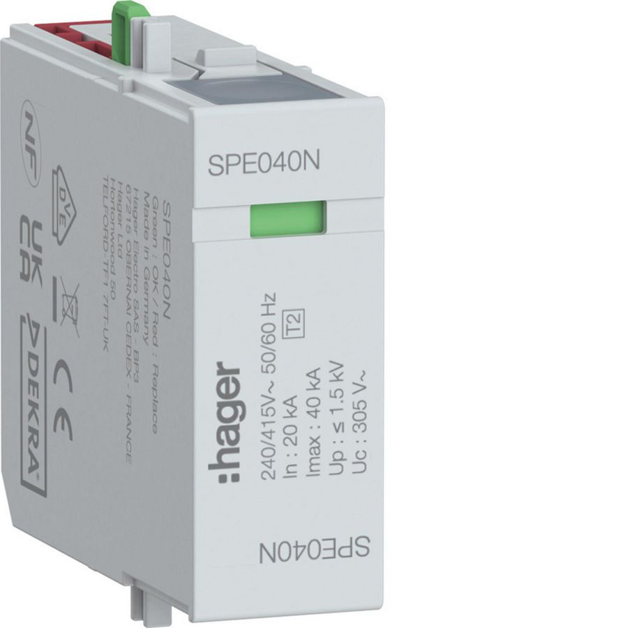 Steekelement T2 N-PE Uc 255 V Imax 40 kA Up 1,5 kV