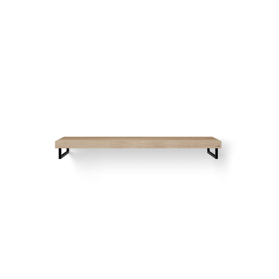 Wastafelblad Solo Wood eiken 140cm zwart 2x handdoekhouder