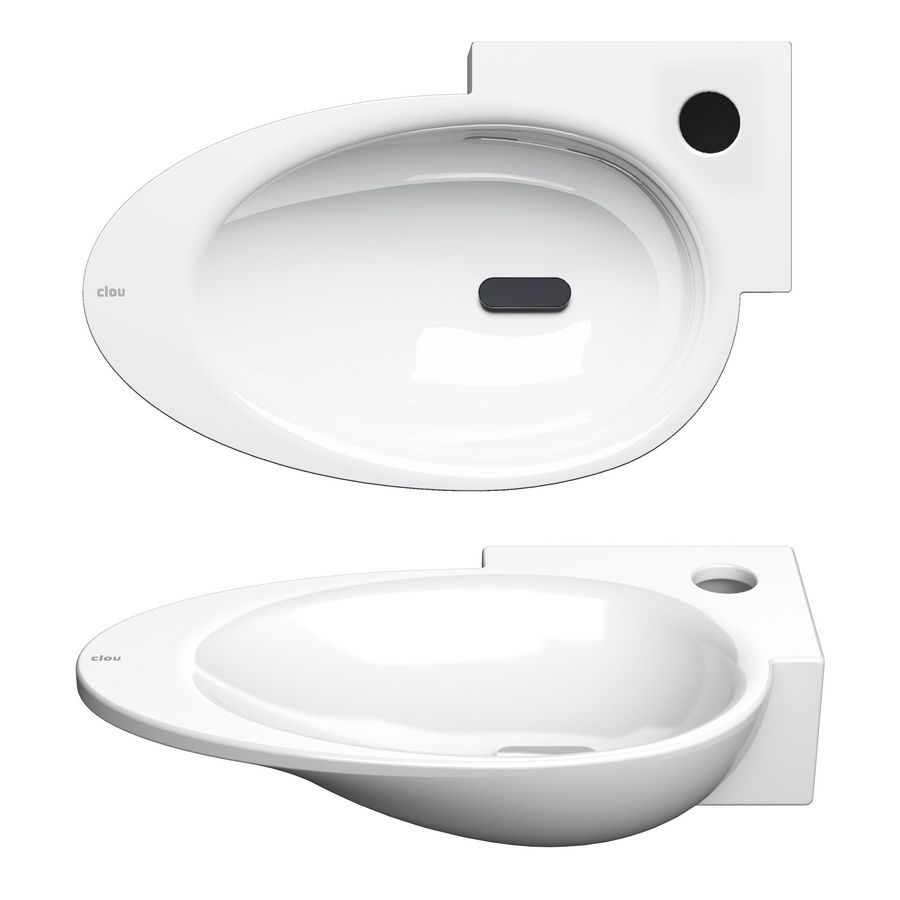 First fontein RE 388x246mm wit kera met kraangat met plug