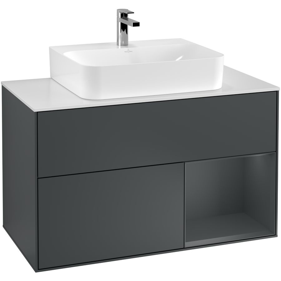 Wastafelonderkast Finion 1000x603x501mm Mid.Blue Matt Lacquer F121HGHG