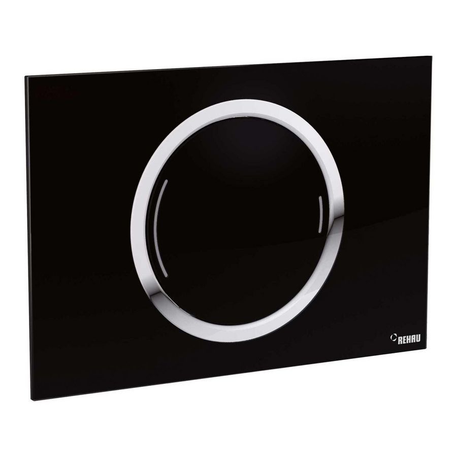 WC-Bedieningsplaat Zero 2-toets glas zwart verzonken