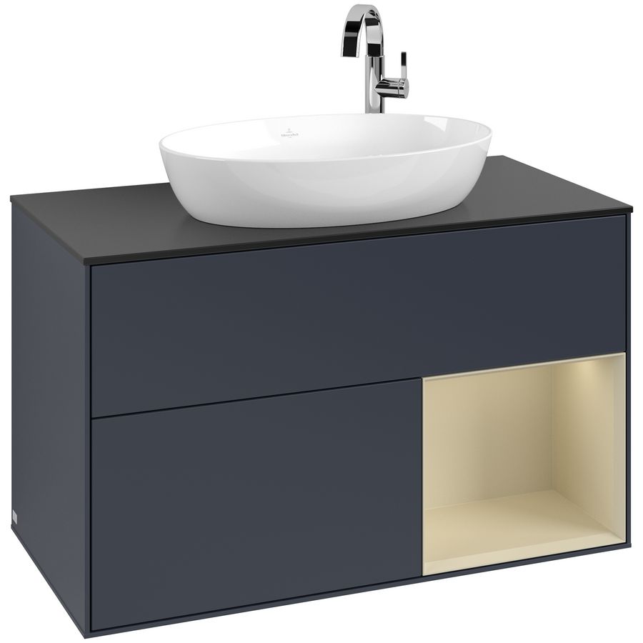 Wastafelonderkast Finion 1000x603x501mm Mid.Blue Matt Lacquer F902HJHG