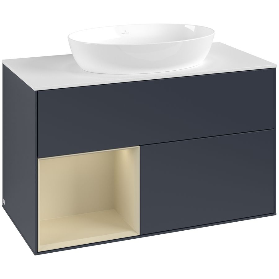 Wastafelonderkast Finion 1000x603x501mm Mid.Blue Matt Lacquer FA11HJHG
